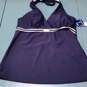 Nautical bathing suit top. NWT, navy 10, nice modest style. Next cruise..